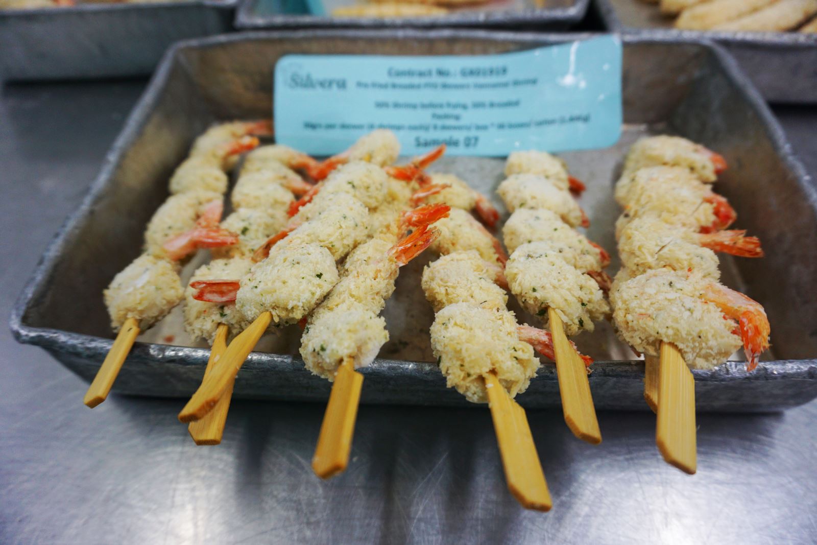 Frozen Pre-fried Skewered Vannamei Shrimp 