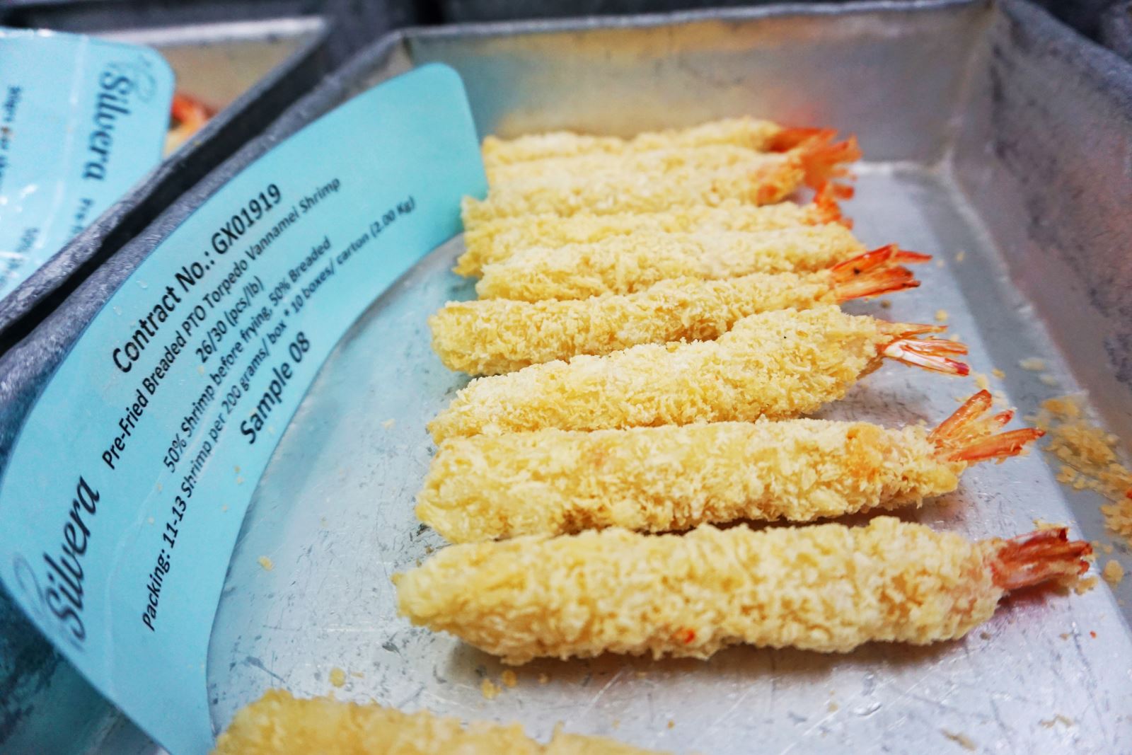 Frozen Pre-fried Breaded Torpedo Vannamei Shrimp